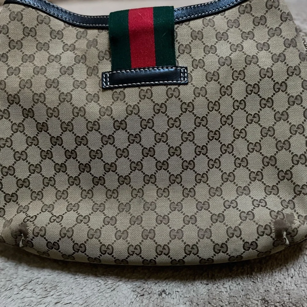 Gucci Hobo Bag Web Gg Muticolor Canvas Tote EUC - Picture 4 of 10